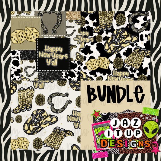 *Digital* 300DPI Seamless Happy NY Bundle