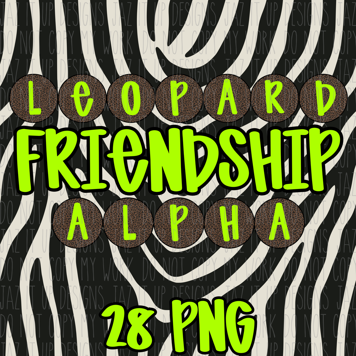*Digital* 300DPI PNG Alpha - Leopard Friendship