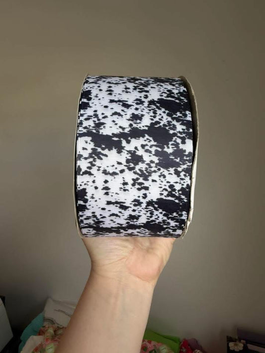 3” Grosgrain Cow Hide Ribbon (by the yard)