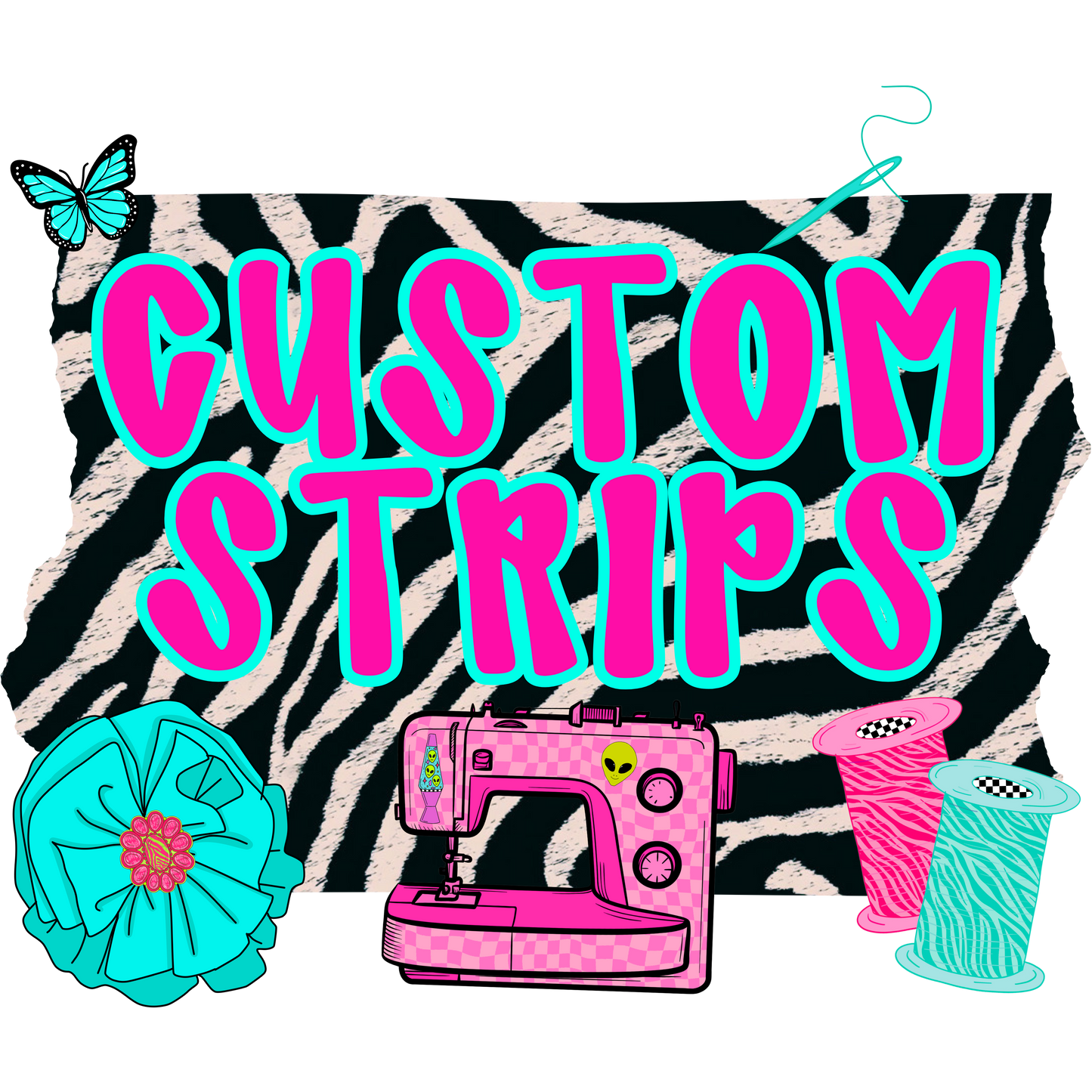 CUSTOM PRINT FABRIC STRIPS 5xWOF